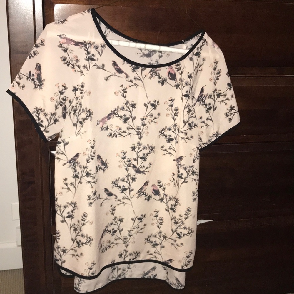 Pink chiffon t-shirt patterned top